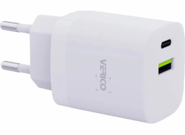 Verico Napájecí adaptér pro notebooky Verico MOJO GaN 30W PD, 2 porty (USB-A a USB-C), bílý, maloobchodní