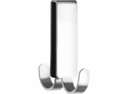 Wenko Dvojitý háček na ručník Vieste, vyrobený z nerezové oceli, k upevnění na sklo sprchového koutu, rozměry 7x5,5x2 cm