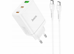Hoco Nabíječka HOCO do zásuvky, 2 x Type-C + USB A + Type-C na Type-C PD kabel QC3.0 3A 35W N33 bílá