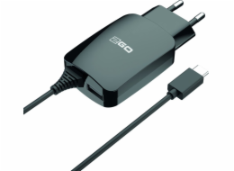 2GO 2GO Ladegerät Charger 12W USB-C + 1-Port 1x USB-A kabel 1,4m černý
