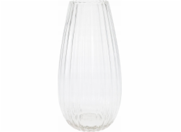 Home Styling Collection Kolekce bytového stylingu Váza z čirého skla CLEAR, čiré, drážkované sklo, O 15 x 30 cm