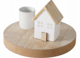 Boltze Svícen s domečkem na podstavci DOMICIL, výška 6,5 cm