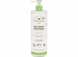 Alphanova Bebe Alphanova Bebe Bio, Výživný čisticí gel na tělo, obličej a vlasy pro miminka, 400 ml