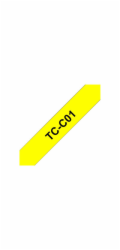 Brother TCC01 - 12 mm x 6.7 m - černá na fluorescentním žlutém podkladu - lamino páska - pro P-Touch PT-2000, PT-3000, PT-500, PT-5000, PT-8E