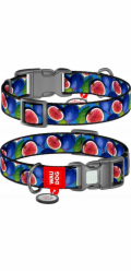 Waudog "Fig" nylon dog collar with QR code, size XL