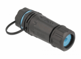 Delock Konektor kabelu ze zásuvkového RJ45 na zásuvkový RJ45 Cat.6A, s ochranným uzávěrem, vodotěsný