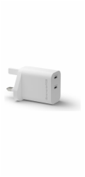 dbramante1928 re-charge - Síťový adaptér - 25 Watt - 3 A - 2 výstupní konektory (USB-C) - bílá - Velká Británie
