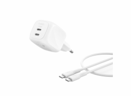 Belkin BOOST CHARGE™ PRO Duální 50W USB-C Power Delivery GaN PPS nástěnná nabíječka + 1m USB-C/USB-C kabel, bílá