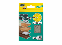 Wolfcraft Víceotvorové brus. kotouče pro excentrické brusky, zr.60, pr. 125 mm, 5ks 1106000