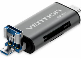 Vention CCHH0 čtečka karet USB Type-A/USB Type-C/Micro-USB Šedá