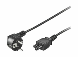 PremiumCord - Elektrický kabel - power CEE 7/7 (M) úhlový do IEC 60320 C5 - AC 230 V - 10 A - 1 m - černá
