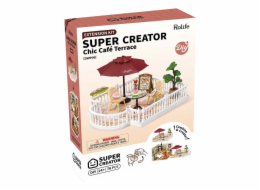 RoboTime 3D dřevěná skládačka Rozšíření pro miniatury domečků Terasa se slunečníkem