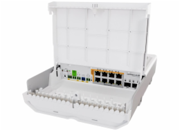 MikroTik managed Switch/UPS netPower Lite 8P, 8x GbE PoE+, 2x 10Gb SFP+, SwOS, PSU (PoE budget 120W)