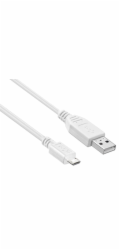 PremiumCord kabel micro USB 2.0, A-B 3m, bílá