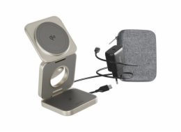 EPICO UltraBase Qi2 3in1 Fold Alu Mag+ Wireless Charging Stand EF55 - titanium