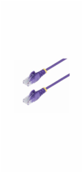Startech 2.5m Purple Slim CAT6 Ethernet Cable, Snagless, 28AWG, LSZH - Patch kabel - RJ-45 (M) do RJ-45 (M) - 2.5 m - 3.6 mm - UTP - CAT 5/5e/6 - IEEE 802.3bt - neobsahuje halogen, provedení bez hrbol
