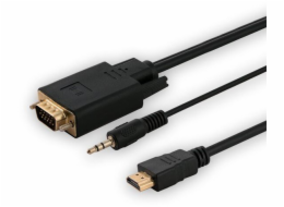 Adaptér HDMI (M) - VGA (M) + audio CL-198