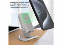 1stCOOL bezdrátová přenosná QI nabíječka 15W, panáček, USB-C, bílá