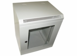 BAZAR - XtendLan 10" nástěnný rozvaděč 9U 350x140, nosnost 50 kg, dveře z plexiskla, svařovaný, šedý - Rozbaleno (Komple