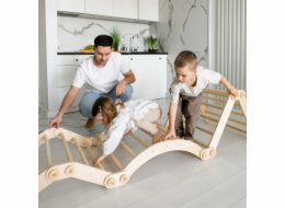 BusyKids Dřevěné domácí žebřiny s hrazdou nelakované