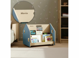 BusyKids Oboustranná knihovna na kolečkách modrá