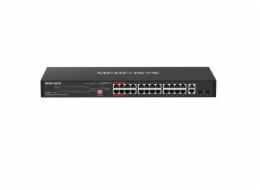 Switch TP-Link Mercusys MS128GP 2x GLAN, 24x GLAN s PoE+, 2x SFP, 295W