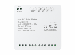 ZigBee 4-kanálový spínací modul s beznapěťovým kontaktem DC 32V Avatto ZWSMMD-4-250V