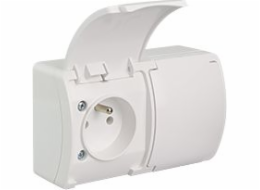 Elektro-Plast Double Socket 2 x 2p+s ip44 bílou s bílou chlopní (61,380)