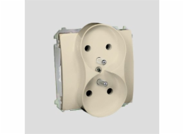 Kontaktní - Simon Double Basic Nest Modul Z/U a clona 16A IP20 Beige - Bmgz2MZ.01/12