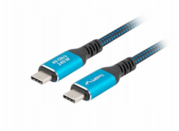 Lanberg CA-CMCM-44CU-0005-BK USB kabel USB4 Gen 2x2 0,5 m USB C Černá, Modrá