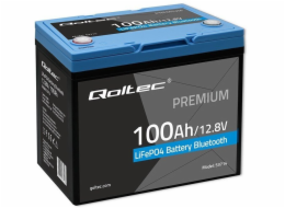 Qoltec LiFePO4 lithium-železitý fosfátový akumulátor | 12,8 V | 100 Ah | 1280 Wh | Bluetooth | BMS