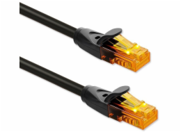 Qoltec UTP patchcord kabel | kat. 6 | 2 x RJ-45 | Vysokorychlostní 1 Gb/s | Pozlacené kontakty | 15 m | Černý