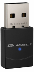 Qoltec Bezdrátový mini Wi-Fi 6 adaptér | AX Standard | Bluetooth 5.4 | USB | 900 Mb/s