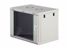 Digitus Dynamická 19" 9U nástěnná síťová rozvaděčová skříň 474x600x450mm, skleněné dveře, šedá, nesestavená, 60kg