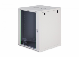 Digitus Dynamická 19" nástěnná síťová rozvaděčová skříň 16U, 785x600x600 mm, skleněné dveře, šedá, nesestavená, 60 kg