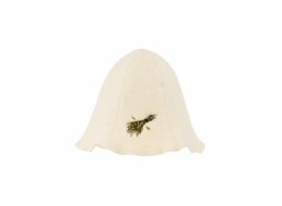 Vlněná čepice do sauny s obrázkem šindelů, bílá