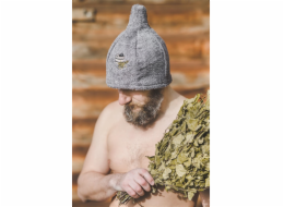 Bavlněná čepice do sauny s obrázkem vířivky, šedá