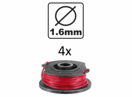 Ingco ALS1602 Struna do sekačky sada 4ks, kulatá, 1,6mm