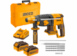Ingco CRHLI202287 AKU Kladivo vrtací 26mm, vč. baterie 2ks a nabíječky