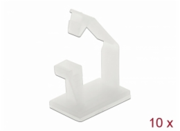 Delock Držák kabelu se zajištovací sponou, samolepicí, přírodní, 10 ks