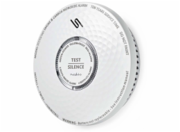 NEDIS detektor oxidu uhelnatého/ EN 14604 / EN 50291/ hlasitost 85 dB/ napájení z baterie/ životnost 10 let/ bílý