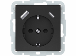 Zásuvka+A+C VILMA QR1000, mat. Černá barva