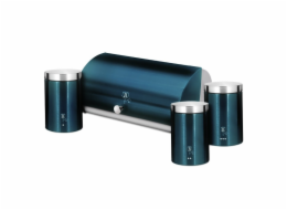Chlebník a sada dóz 4 ks Aquamarine Metallic Line BH-6734