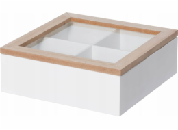 4Living Uzamykatelná krabice s přihrádkami, 20 x 20 x 7 cm