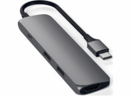 Satechi 4-in-1 USB-C Slim Multiport Adapter 4K - hliníkový adaptér pro USB-C mobilní zařízení (USB-C, 4K HDMI, 2x USB-A) (černý)