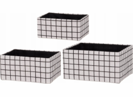 4Living Textilní organizéry s kostkovaným vzorem, 3 ks.