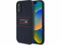 Red Bull Silikonový kryt RBHMP16M24SIHSRV pro iPhone 16 Plus 6.7, tmavě modrý, s horizontálním logem a MagSafe