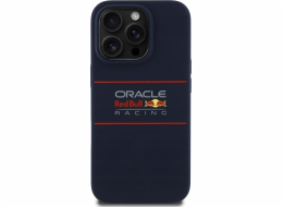 Red Bull Silikonový kryt RBHMP14L24SIHSRV pro iPhone 14 Pro 6.1, tmavě modrý, s horizontálním logem a MagSafe