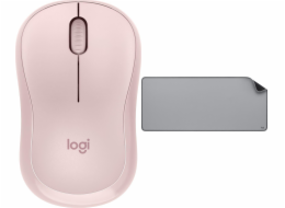Logitech M240 Silent Mouse Pink (910-007121) + řada Studio – STŘED ŠEDÁ (956-000052)
