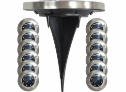 SOLÁRNÍ LAMPA 8 LED SMD PRO ZAJEZD DO ZEMNÍ SADA 12 KS